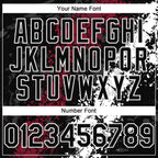 Custom Black Crimson-White 3D Pattern Design Splash Authentic Baseball Jersey