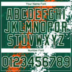 Custom Green Orange-White 3D Pattern Design Splash Authentic Baseball Jersey