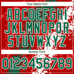 Custom Red Kelly Green-White 3D Pattern Design Splash Authentic Baseball Jersey