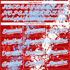 Custom Red Light Blue-White 3D Pattern Design Splash Authentic Baseball Jersey