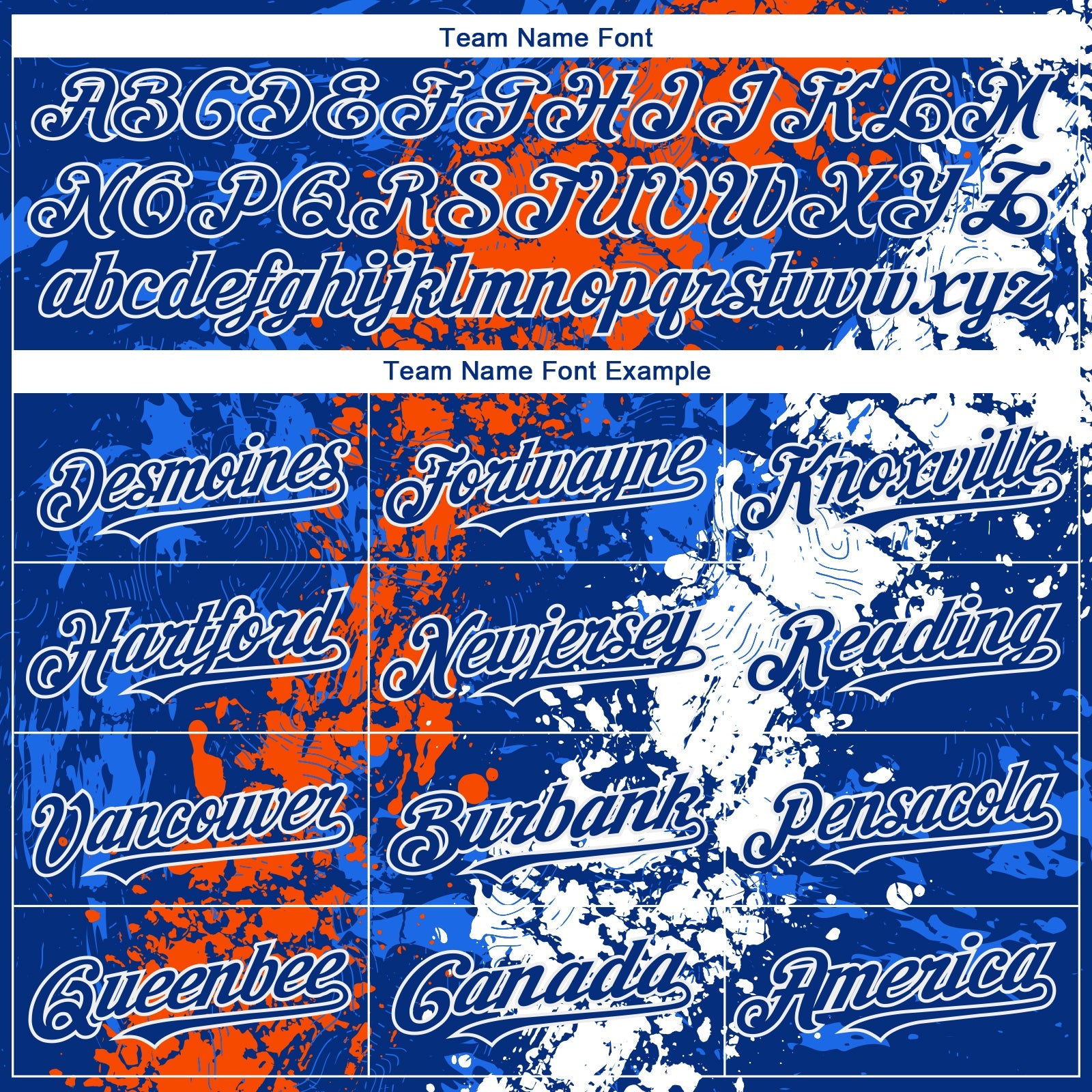 Custom Royal Orange-White 3D Pattern Design Splash Authentic Baseball Jersey