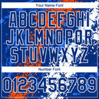 Custom Royal Orange-White 3D Pattern Design Splash Authentic Baseball Jersey