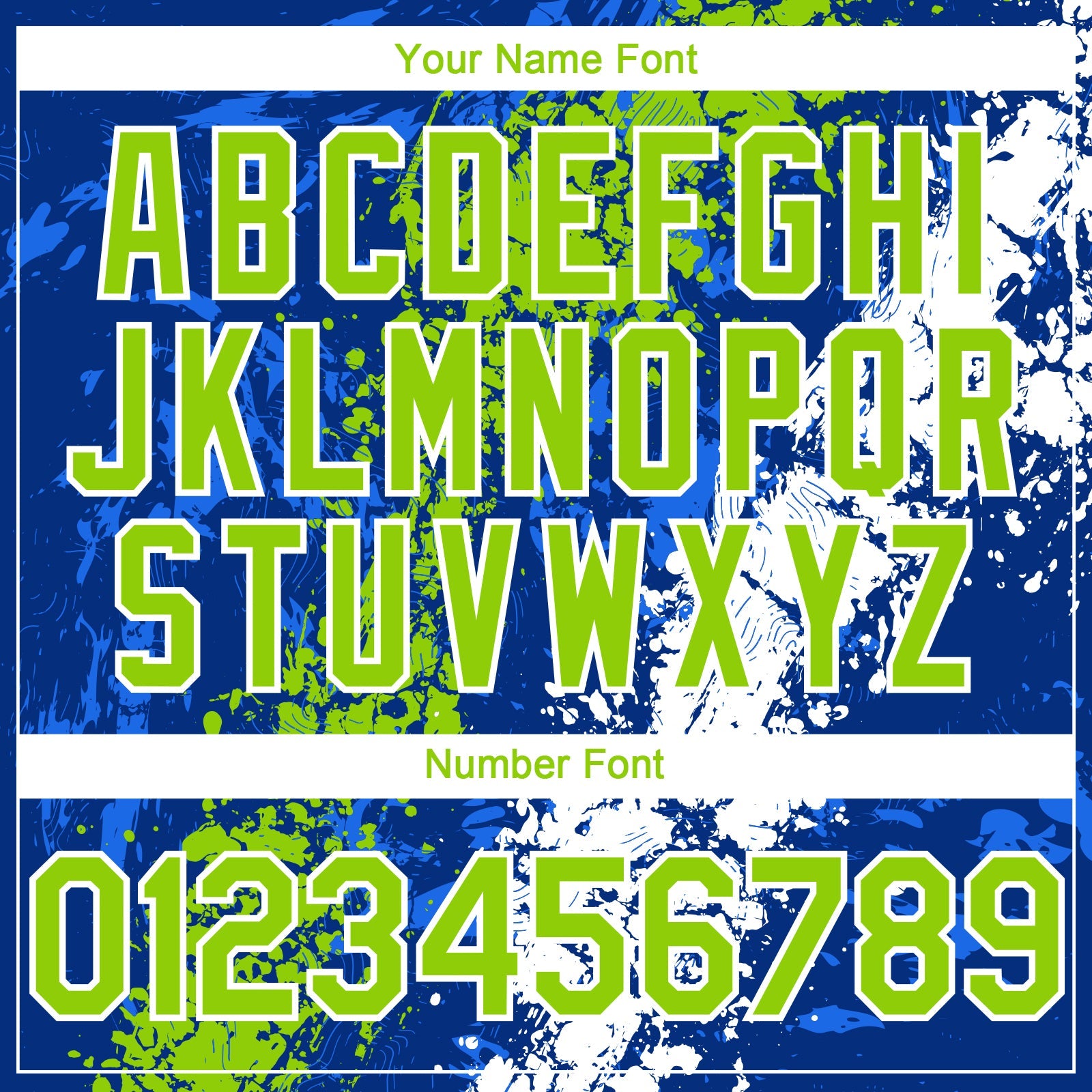 Custom Royal Neon Green-White 3D Pattern Design Splash Authentic Baseball Jersey