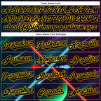 Custom Black Yellow 3D Pattern Design Outer Space Light Swords Authentic Baseball Jersey