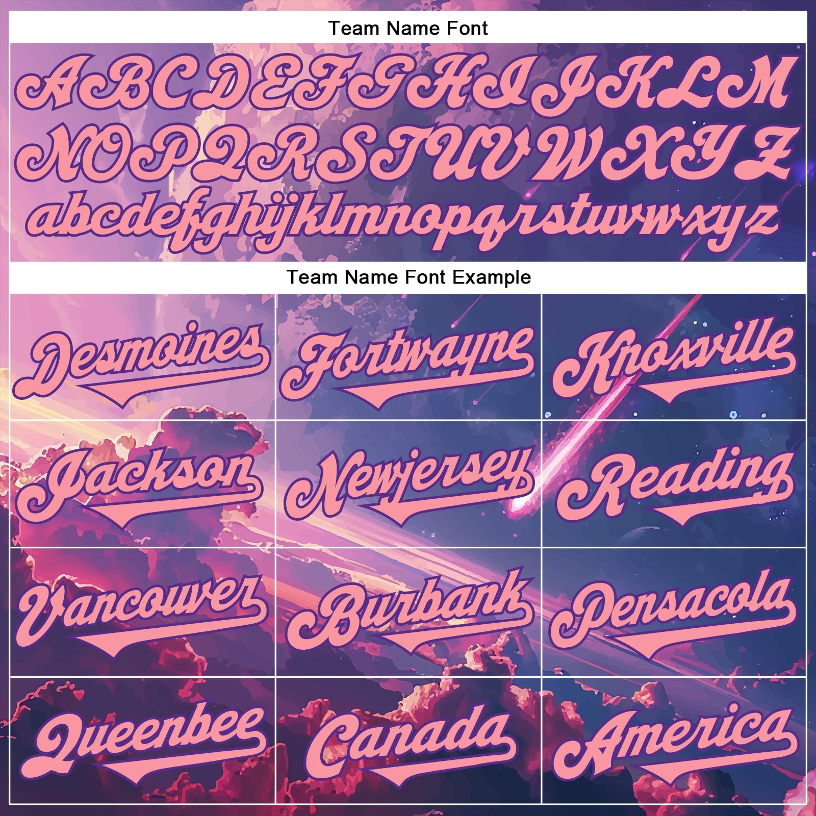 Custom Purple Medium Pink 3D Pattern Design Outer Space Authentic Baseball Jersey