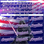 Custom Blue Purple-White 3D Pattern Design Outer Space Light Swords American Flag Authentic Baseball Jersey