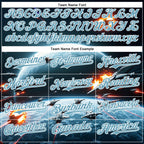 Custom Blue Shadow Blue-White 3D Pattern Design Outer Space Starships Authentic Baseball Jersey