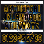 Custom Black Gold 3D Pattern Design Outer Space Light Swords American Flag Authentic Baseball Jersey