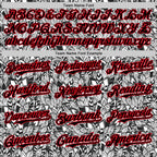 Custom White Black-Fire Red 3D Polynesian Style Islander Authentic Baseball Jersey