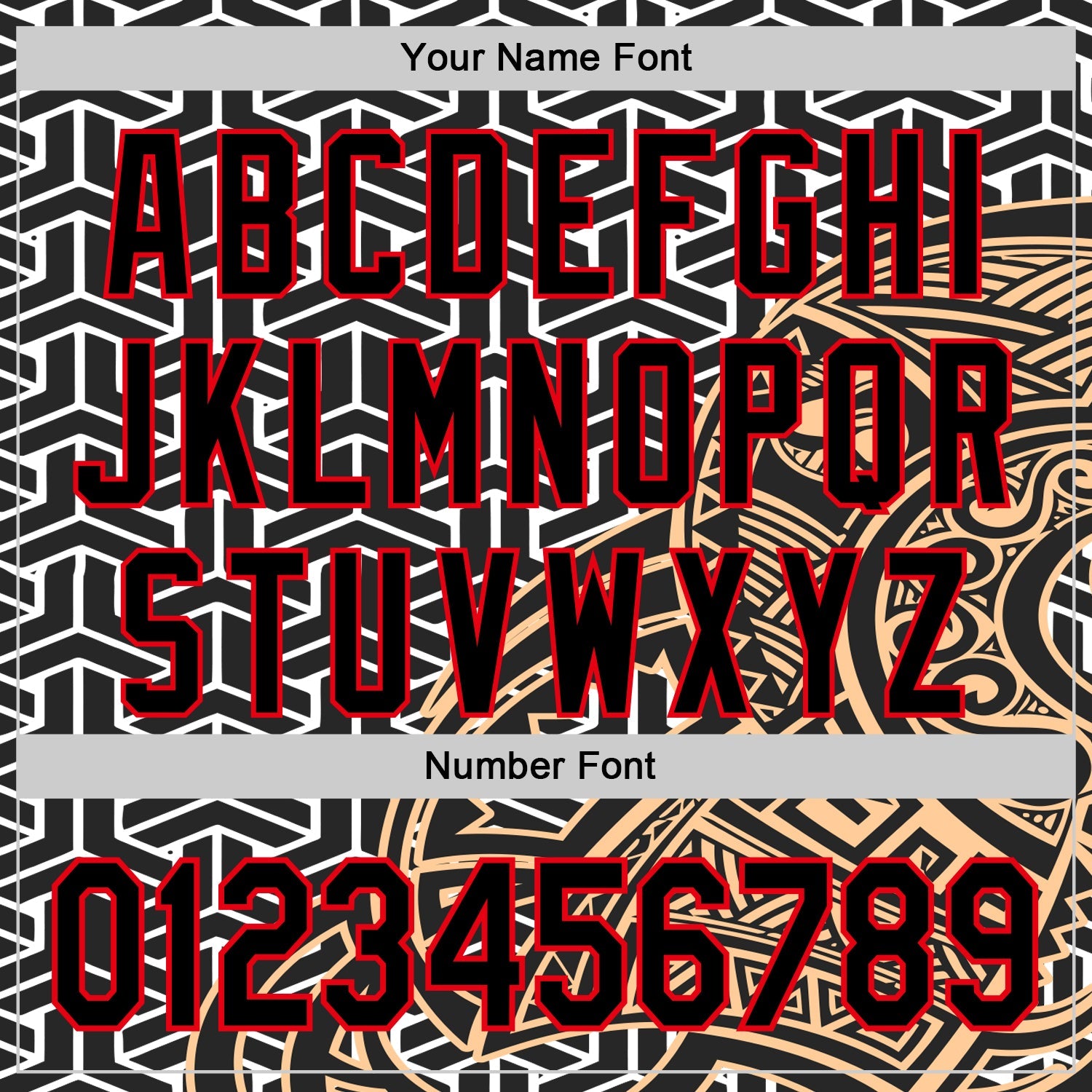 Custom White Black Old Gold-Fire Red 3D Polynesian Style Islander Authentic Baseball Jersey