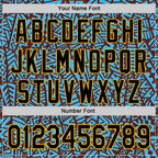 Custom Sky Blue Black Brown-Gold 3D Polynesian Style Islander Authentic Baseball Jersey