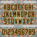 Custom Green Brown-Yellow 3D Pattern Design Burner Costumes Exotic Authentic Baseball Jersey