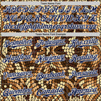 Custom Brown Navy-White 3D Pattern Design Burner Costumes Snake Print Authentic Baseball Jersey