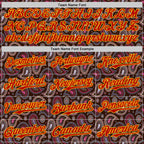 Custom Brown Red-Gold 3D Pattern Design Burner Costumes Paisley Bandana Authentic Baseball Jersey