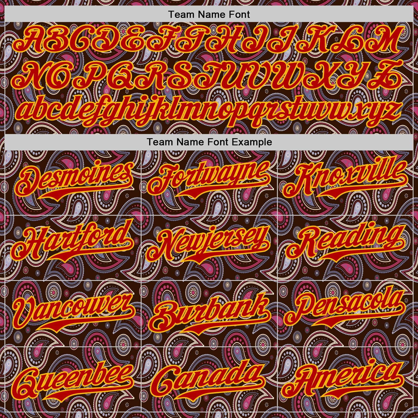 Custom Brown Red-Gold 3D Pattern Design Burner Costumes Paisley Bandana Authentic Baseball Jersey