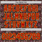 Custom Brown Red-Gold 3D Pattern Design Burner Costumes Paisley Bandana Authentic Baseball Jersey