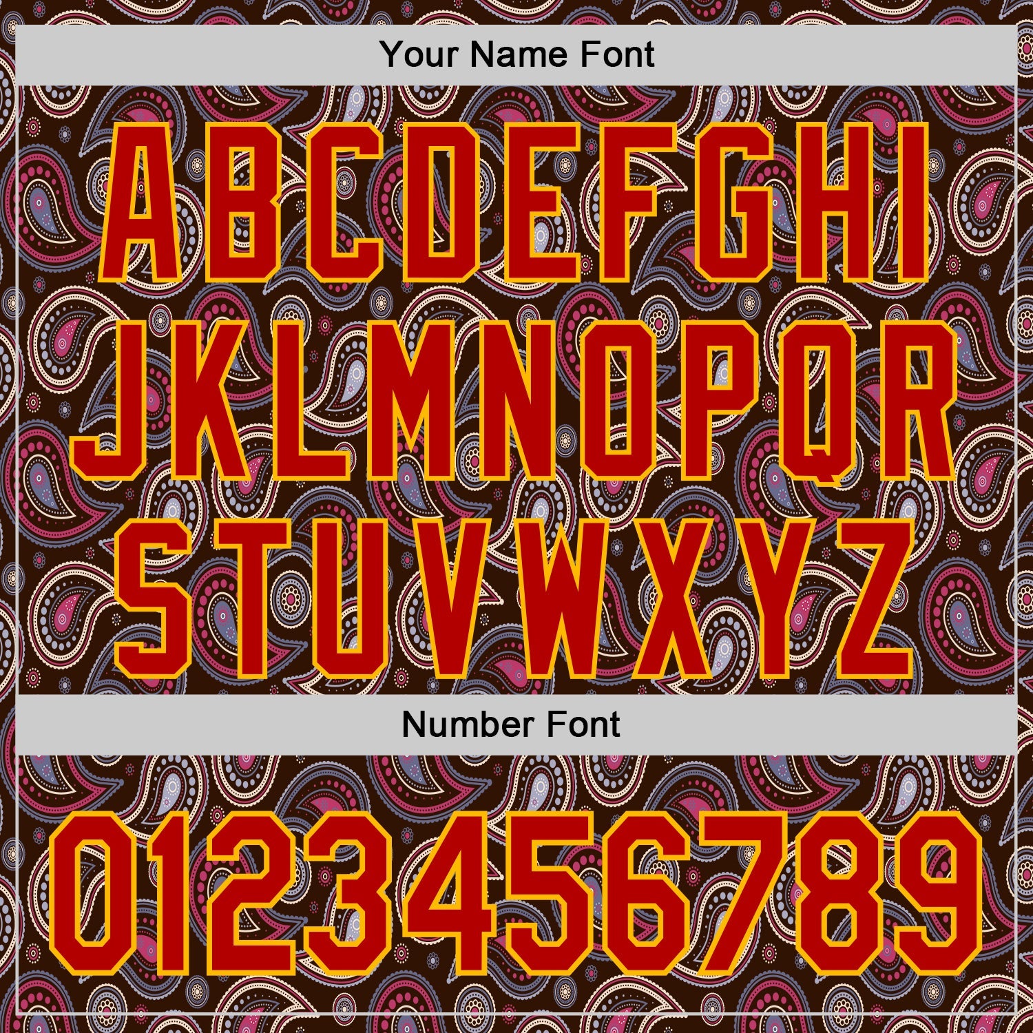 Custom Brown Red-Gold 3D Pattern Design Burner Costumes Paisley Bandana Authentic Baseball Jersey