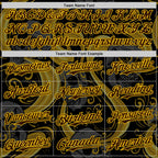 Custom Black Brown Yellow-White 3D Pattern Design Burner Costumes Skull Authentic Baseball Jersey