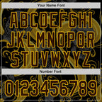 Custom Black Brown Yellow-White 3D Pattern Design Burner Costumes Skull Authentic Baseball Jersey