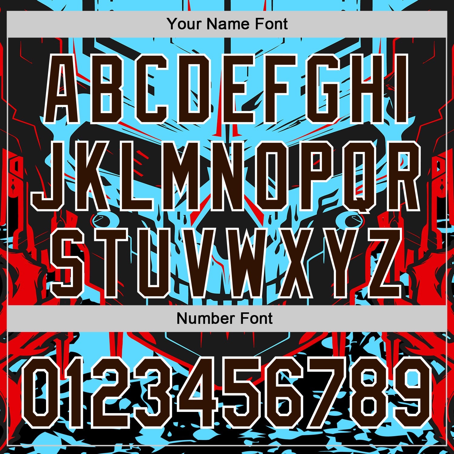 Custom Blue Brown-White 3D Pattern Design Burner Costumes Cyber Skull Authentic Baseball Jersey