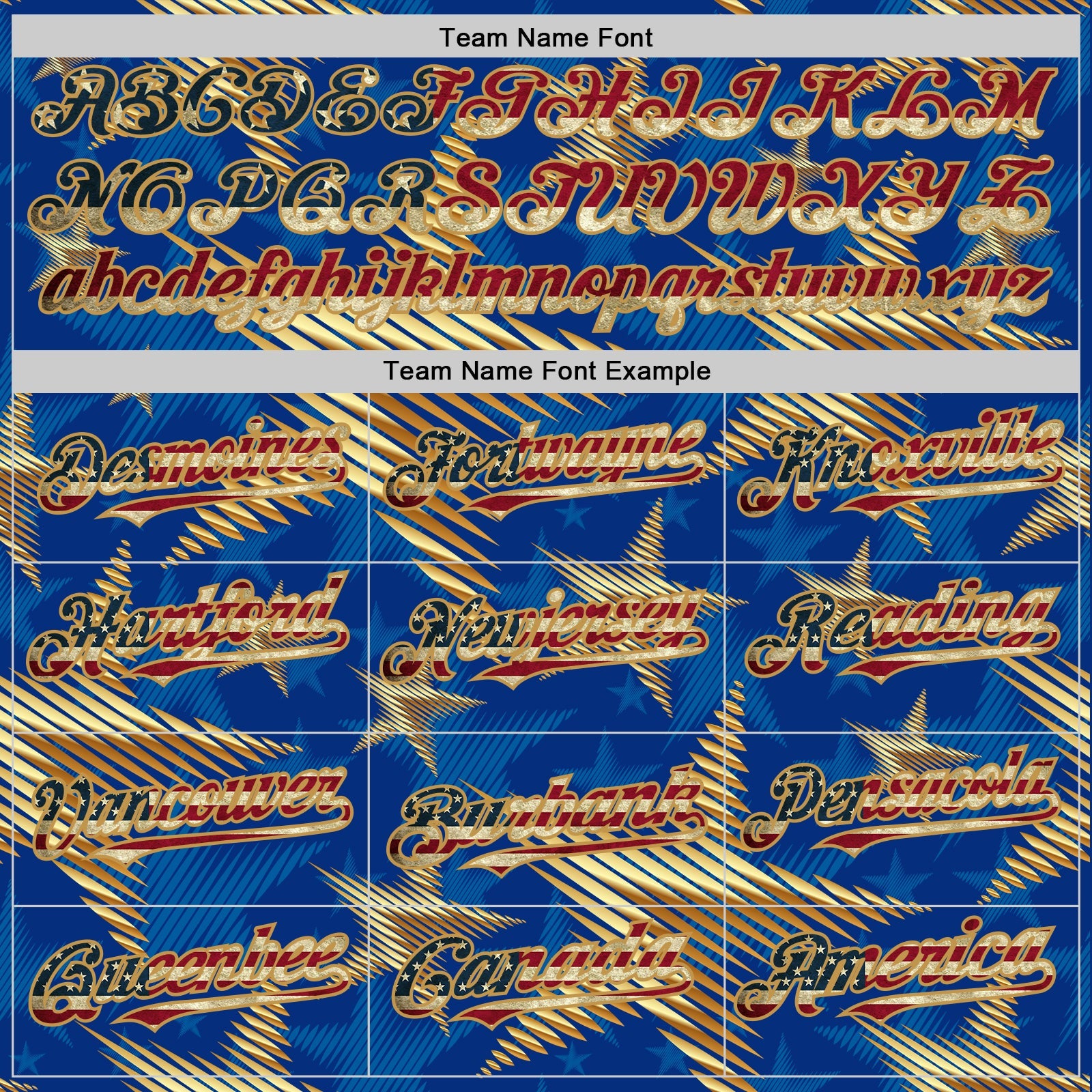 Custom Royal Vintage USA Flag Old Gold-Red 3D American Flag America-Inspired Stars Authentic Baseball Jersey