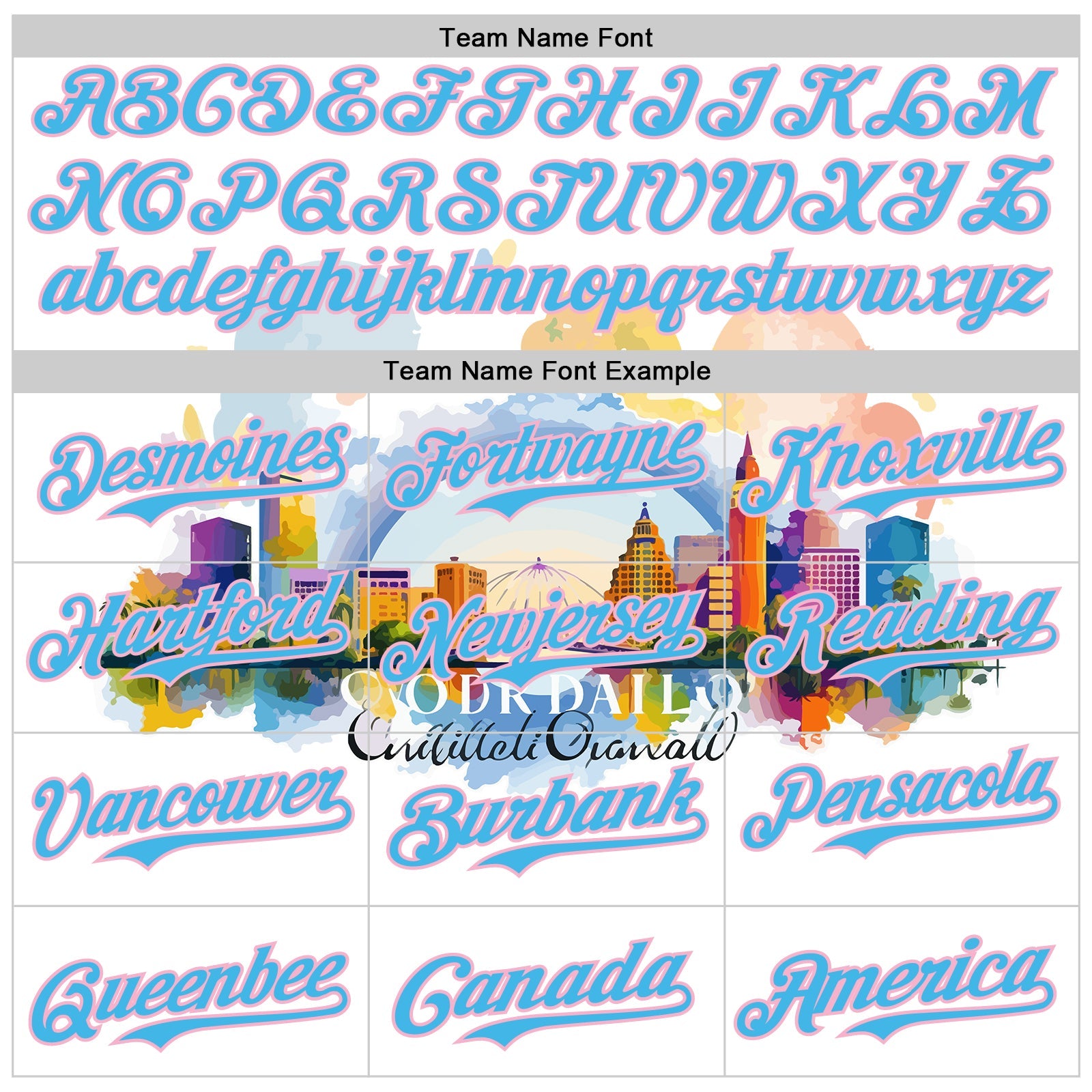 Custom White Sky Blue-Light Pink 3D Pattern Design Orlando Cityscape Skyline Authentic Baseball Jersey