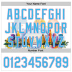 Custom White Sky Blue-Light Pink 3D Pattern Design Orlando Cityscape Skyline Authentic Baseball Jersey