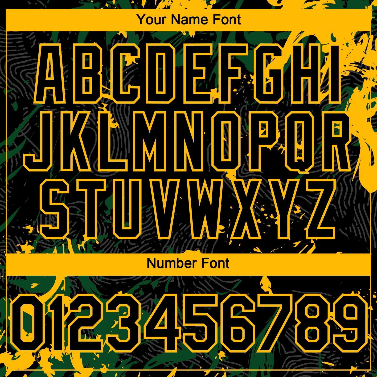 Custom Black Green-Gold 3D Pattern Design Splash Authentic Baseball Jersey