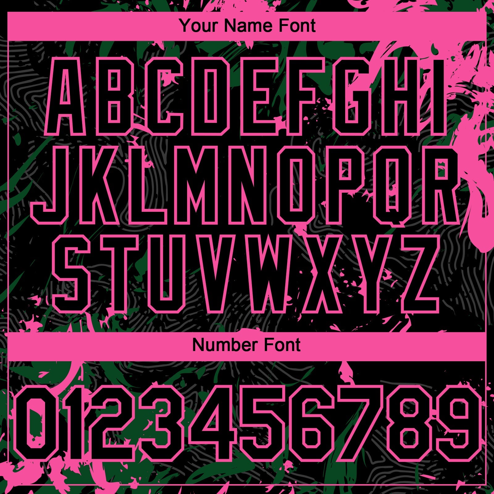 Custom Black Green-Pink 3D Pattern Design Splash Authentic Baseball Jersey