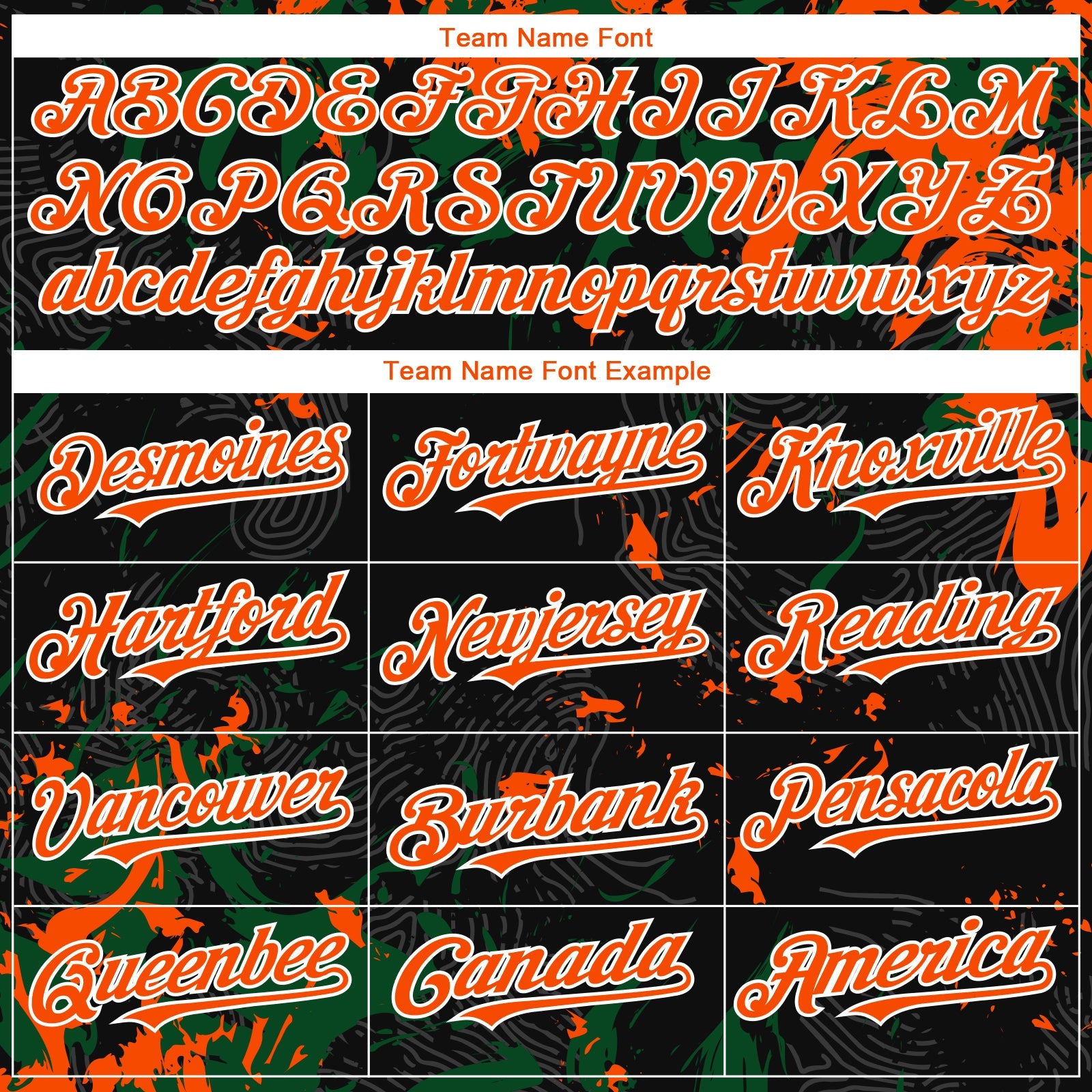 Custom Black Orange Green-White 3D Pattern Design Splash Authentic Baseball Jersey