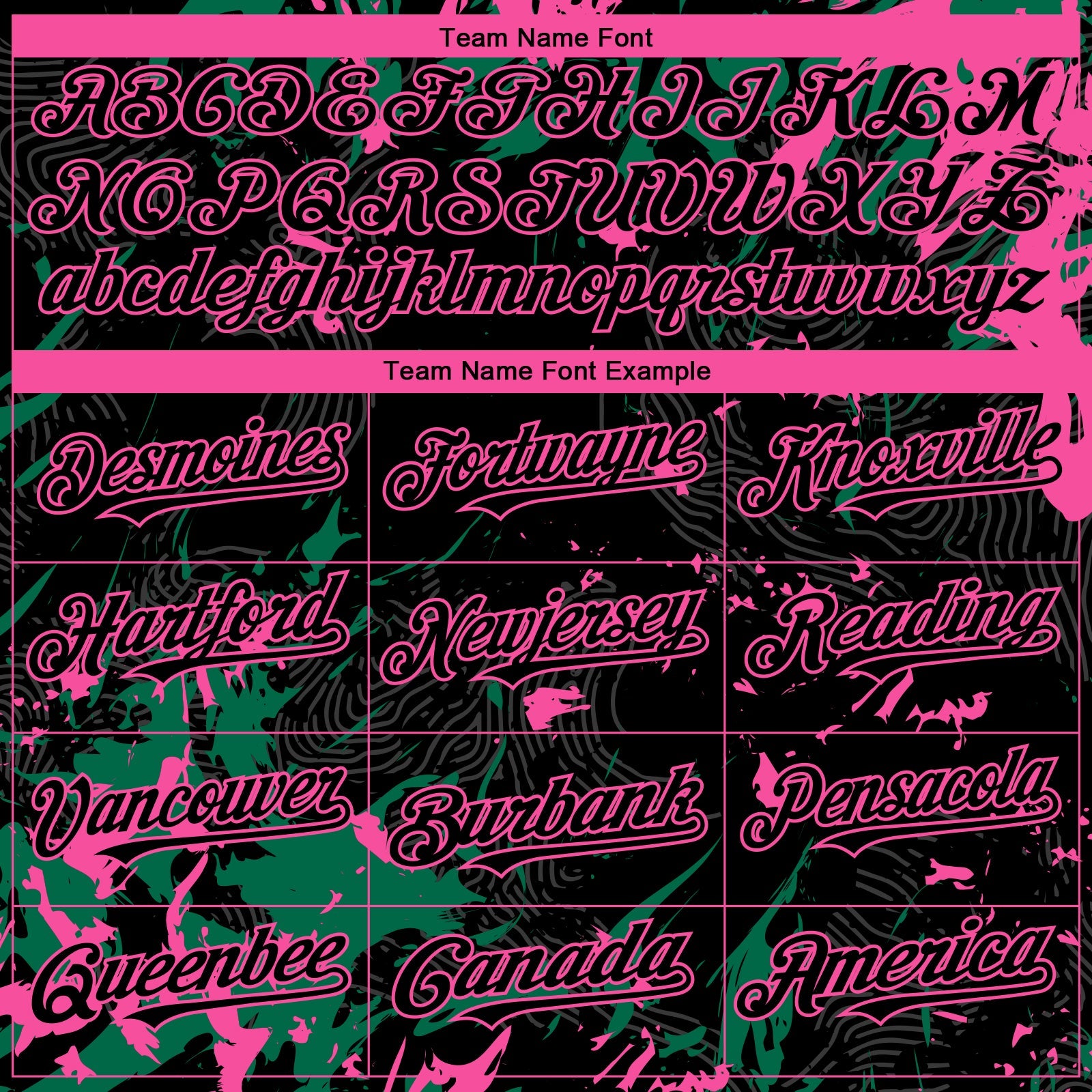 Custom Black Kelly Green-Pink 3D Pattern Design Splash Authentic Baseball Jersey