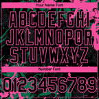 Custom Black Kelly Green-Pink 3D Pattern Design Splash Authentic Baseball Jersey