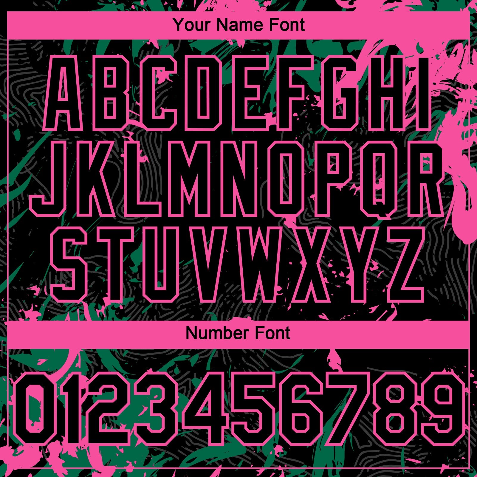 Custom Black Kelly Green-Pink 3D Pattern Design Splash Authentic Baseball Jersey