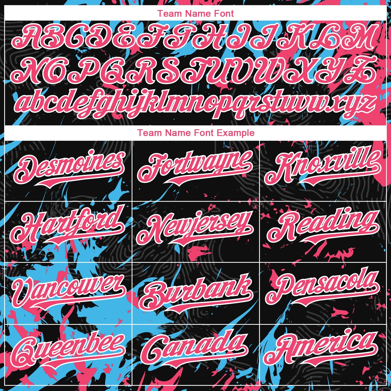 Custom Black Neon Pink Sky Blue-White 3D Pattern Design Splash Authentic Baseball Jersey