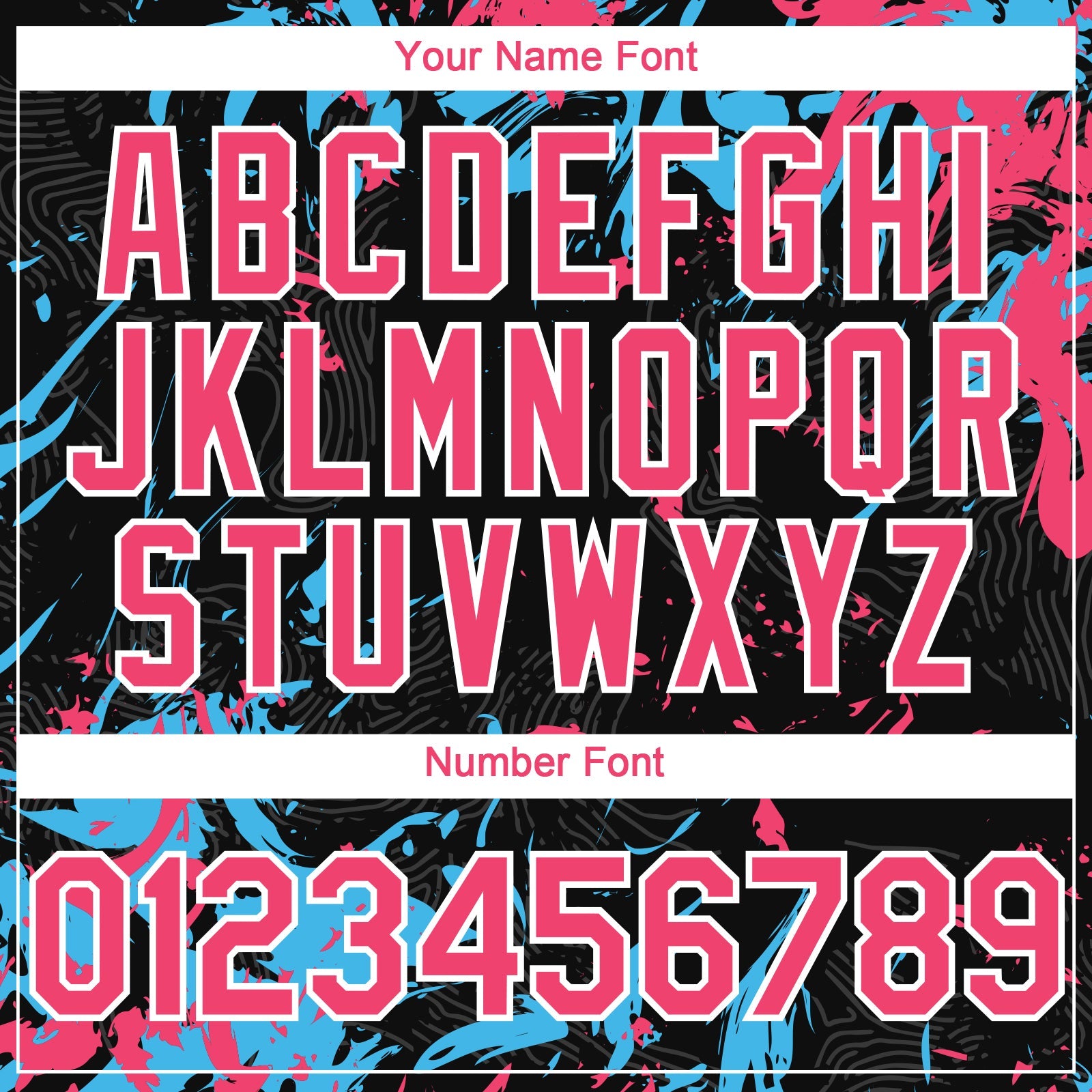 Custom Black Neon Pink Sky Blue-White 3D Pattern Design Splash Authentic Baseball Jersey