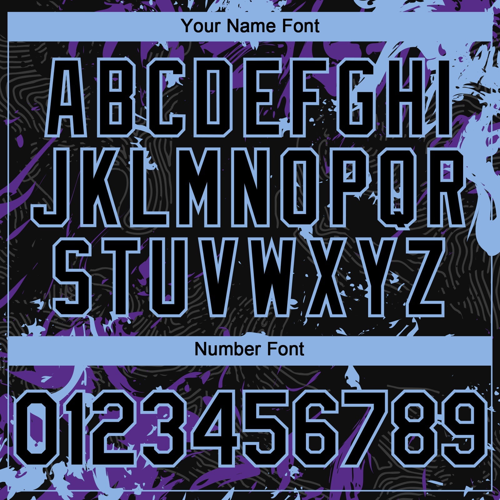 Custom Black Purple-Light Blue 3D Pattern Design Splash Authentic Baseball Jersey