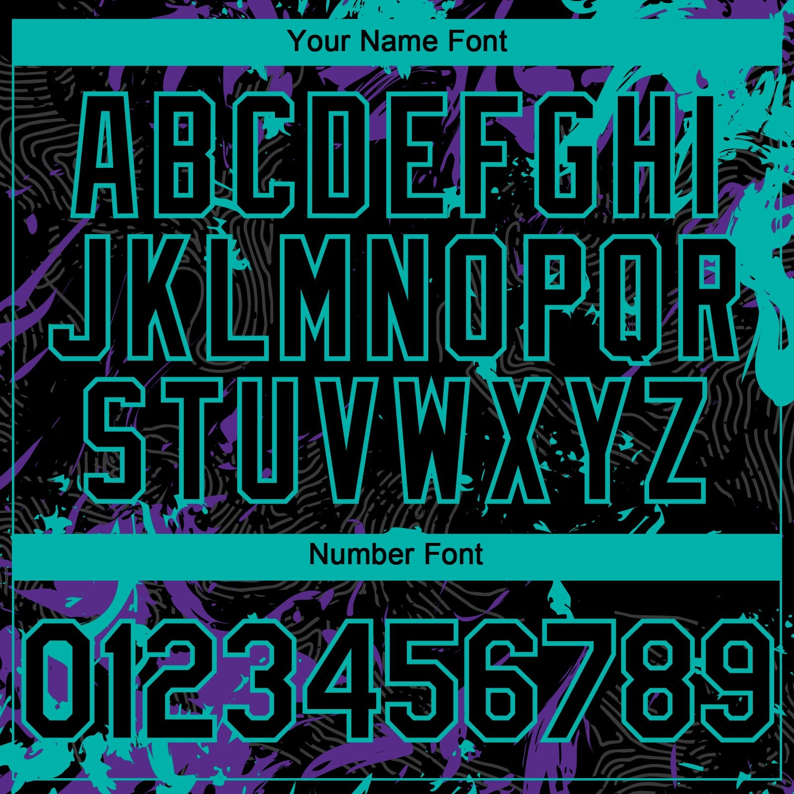 Custom Black Purple-Aqua 3D Pattern Design Splash Authentic Baseball Jersey