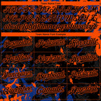 Custom Black Royal-Orange 3D Pattern Design Splash Authentic Baseball Jersey