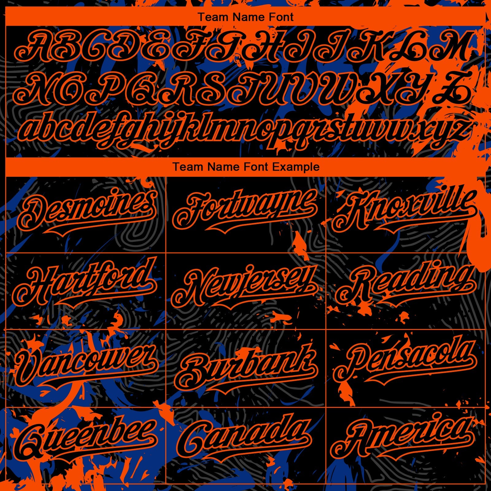 Custom Black Royal-Orange 3D Pattern Design Splash Authentic Baseball Jersey