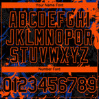 Custom Black Royal-Orange 3D Pattern Design Splash Authentic Baseball Jersey