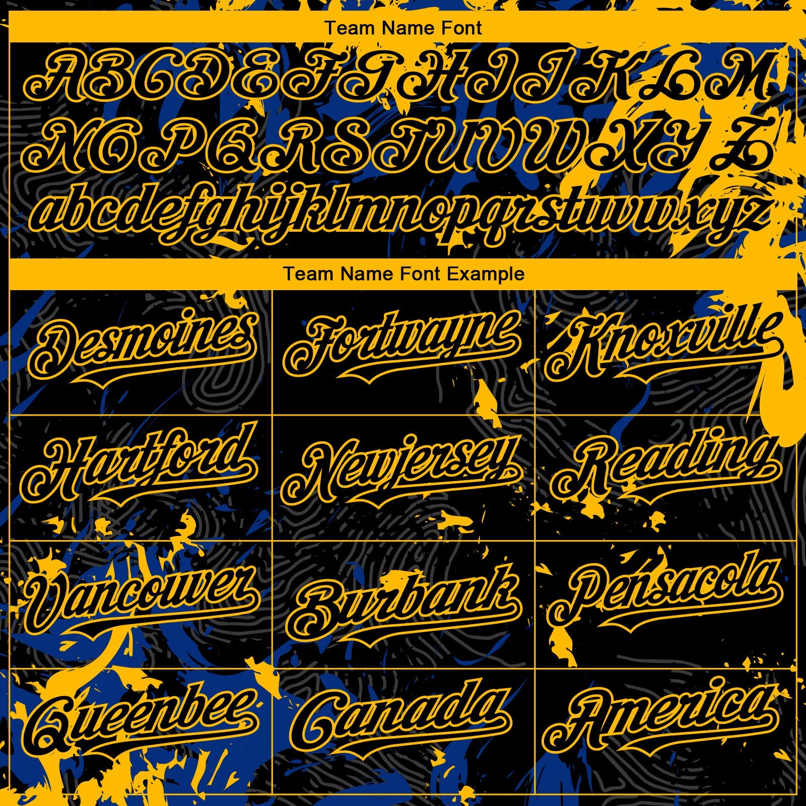 Custom Black Royal-Gold 3D Pattern Design Splash Authentic Baseball Jersey