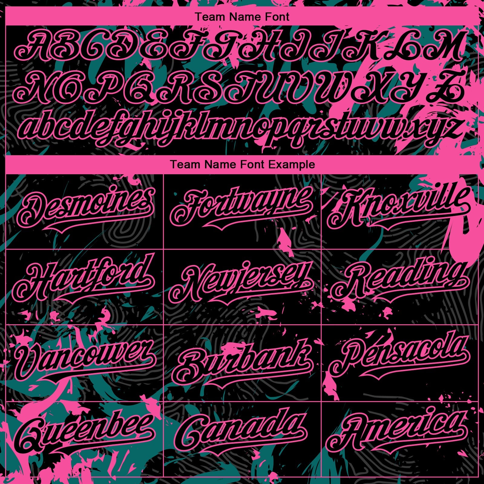 Custom Black Teal-Pink 3D Pattern Design Splash Authentic Baseball Jersey