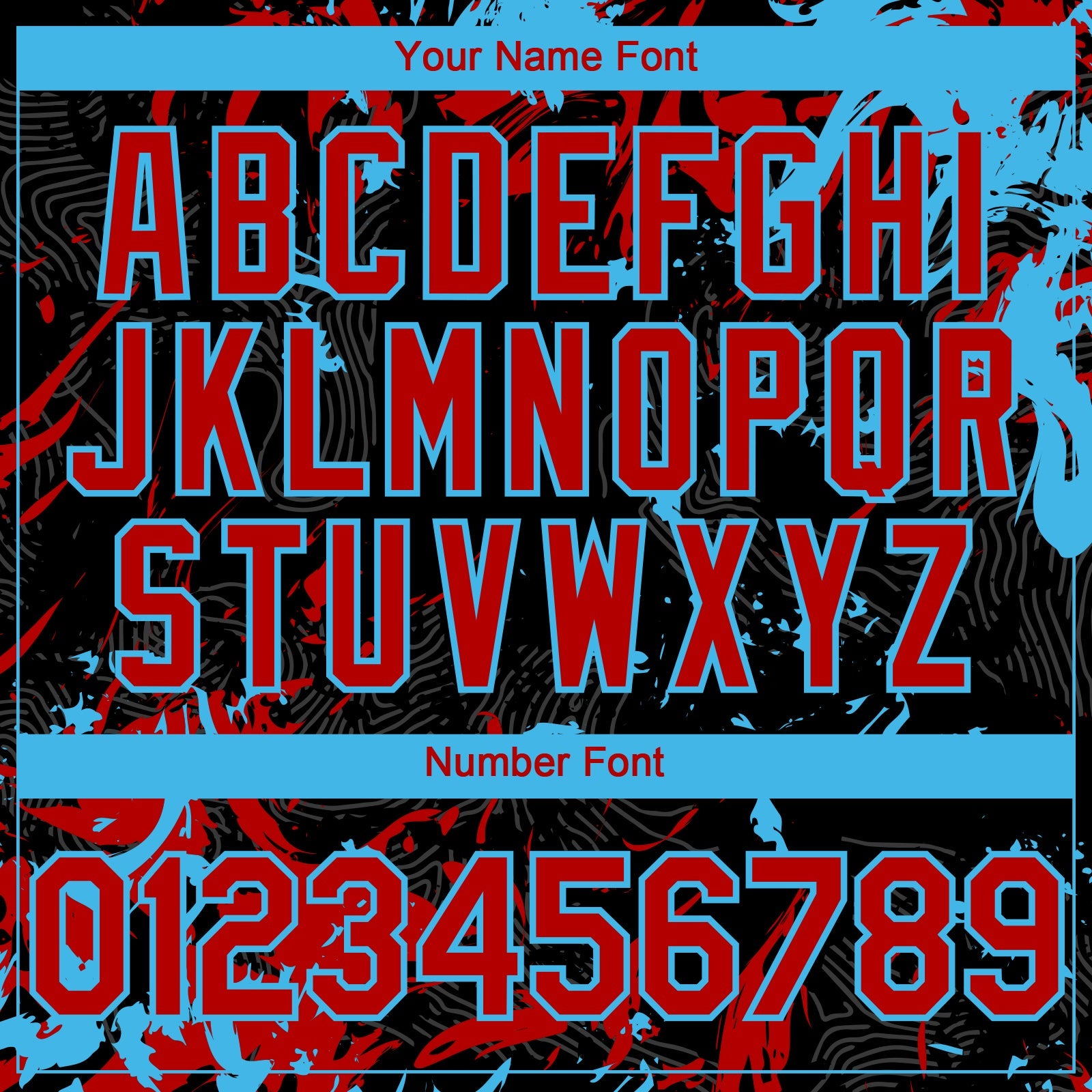 Custom Black Red-Sky Blue 3D Pattern Design Splash Authentic Baseball Jersey