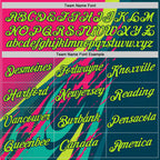 Custom Pink Neon Green-Navy 3D Pattern Design Splash Sportswear Performance T-Shirt