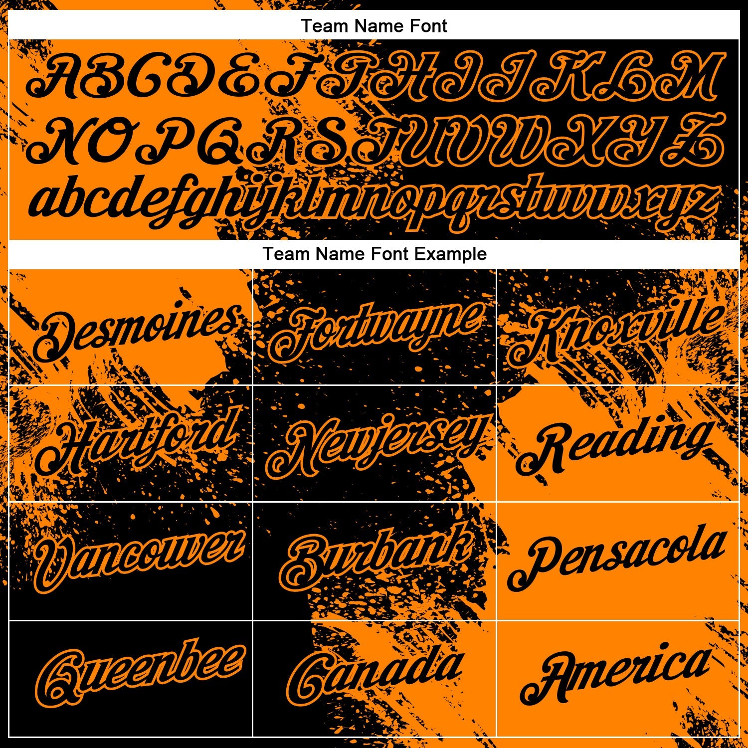 Custom Black Bay Orange 3D Pattern Design Abstract Brush Stroke Performance T-Shirt