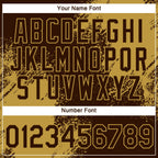 Custom Brown Old Gold 3D Pattern Design Abstract Brush Stroke Performance T-Shirt