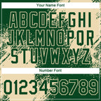 Custom Green Cream 3D Pattern Design Abstract Brush Stroke Performance T-Shirt