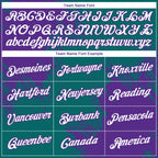 Custom Teal White-Purple 3D Pattern Design Abstract Brush Stroke Performance T-Shirt