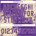 Custom Purple Cream 3D Pattern Design Abstract Brush Stroke Performance T-Shirt