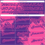 Custom Purple Pink 3D Pattern Design Abstract Brush Stroke Performance T-Shirt